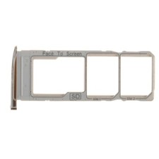SIM Micro SD Card Tray Dual for Motorola Moto G7 G7 Plus Silver Replacement Part