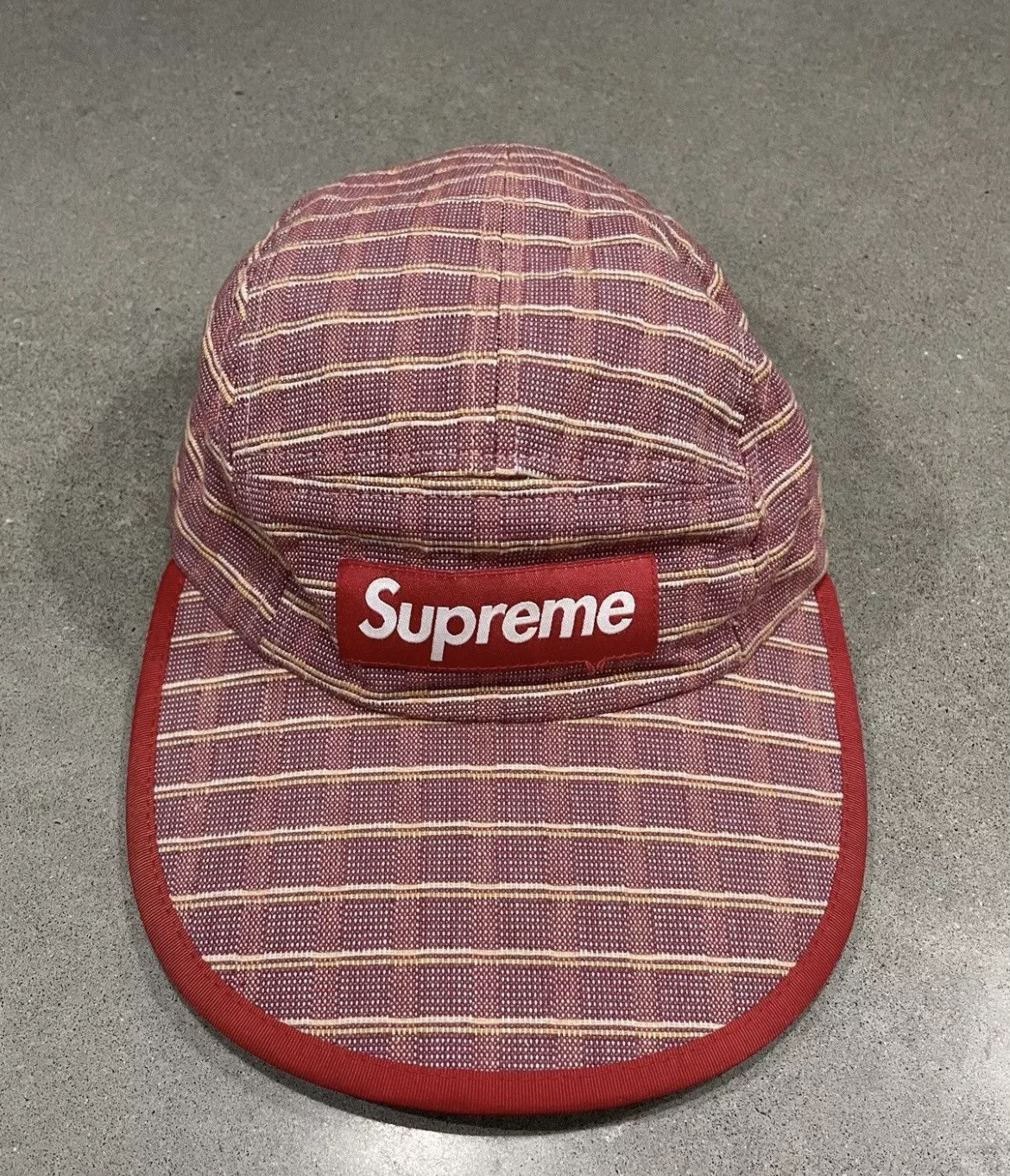 RARE : Casquette de camp ajustée tissée Supreme Nepal S/S 2016 
