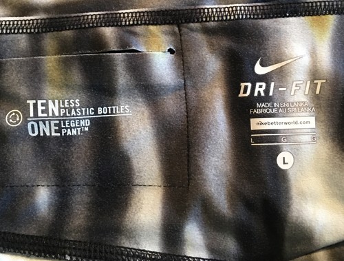 Nike Dri-Fit Caprihose Gr. L Ten Less Plastikflaschen One Legend grau gelb - Bild 5 von 7