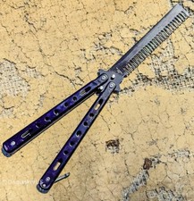 8.5" Stainless Steel Butterfly Trainer Folding Practice Cumb Black Color