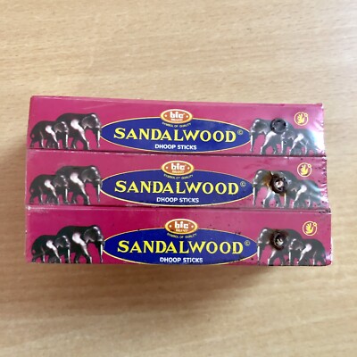 2 Stück x 12 Schachtel mit 10 Stäbchen 120 Stäbchen Bic Sandelholz Chandan Dh...