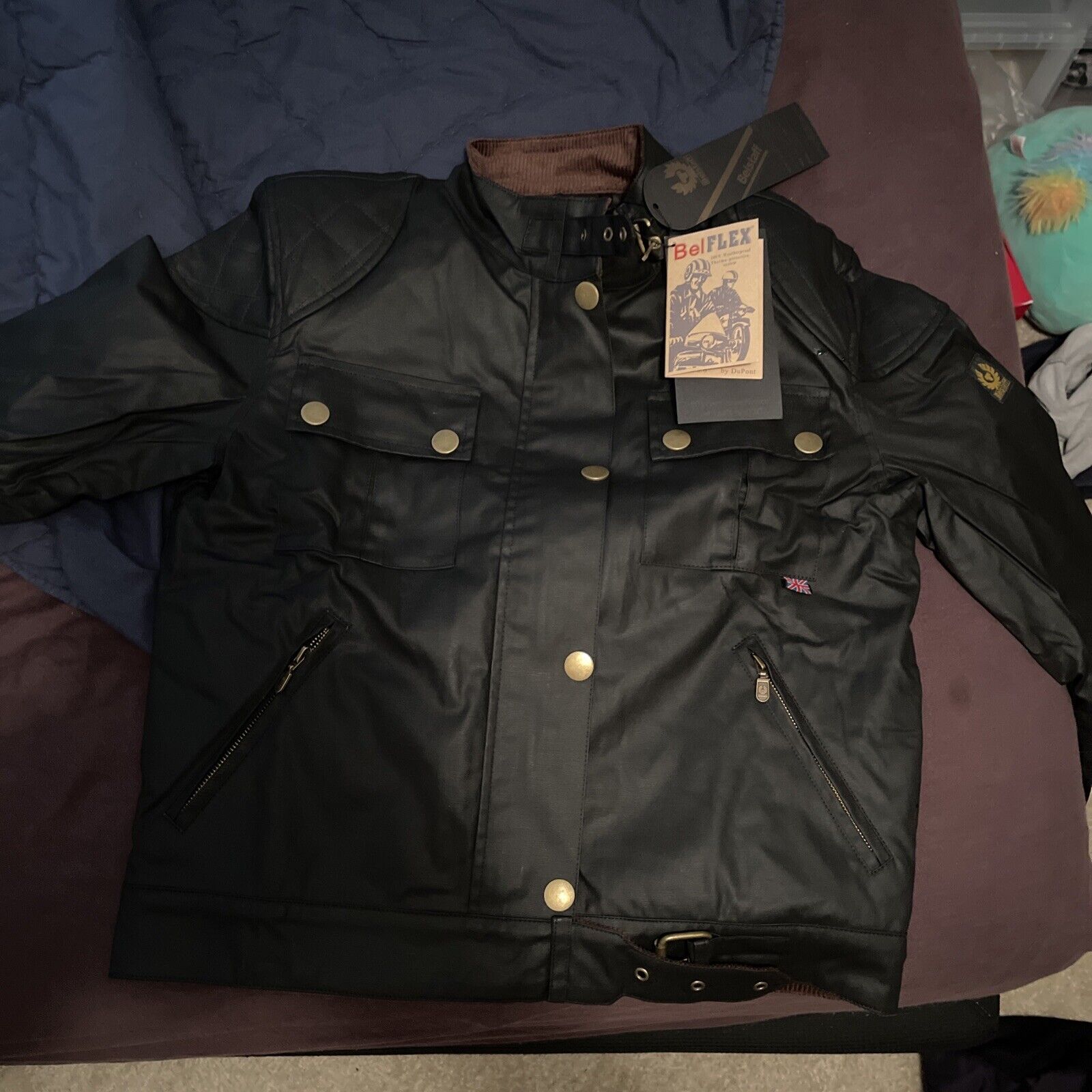 Belstaff Motorcycle Jacket L Black Men's Weatherproof