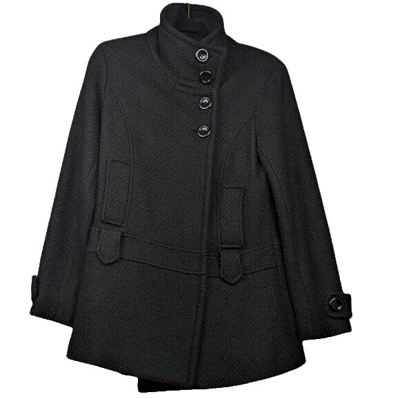 Tamaño Regular Buckle Pea Coat abrigos, chaquetas y chalecos para Mujeres