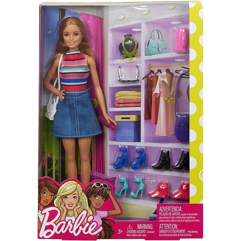 Poupée Barbie avec accessoires de voyage pour jouer l'après-midi