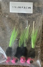 Hand Tied Hackle Tail Crappie Jigs Made in The USA 1/16th Oz #2,4,6,8 Hook New