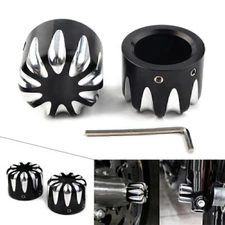 CNC Cut Front Axle Cap Nut Cover For Harley Electra Glide Sportster Dyna Fat Boy