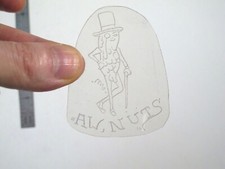 vtg 1960s 70s Tattoo acetate stencil Pop Culture Aw Nuts Mr Peanut signed MX