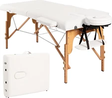 Folding Massage Table Lash Bed, 84'' Professional Massage Bed 2 Fold with Head-&
