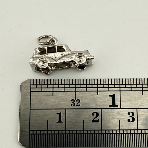 Vintage 925 Sterling Silver Taxi Cab Charm Pendant 3/4'' (2.2g) - Picture 5 of 5