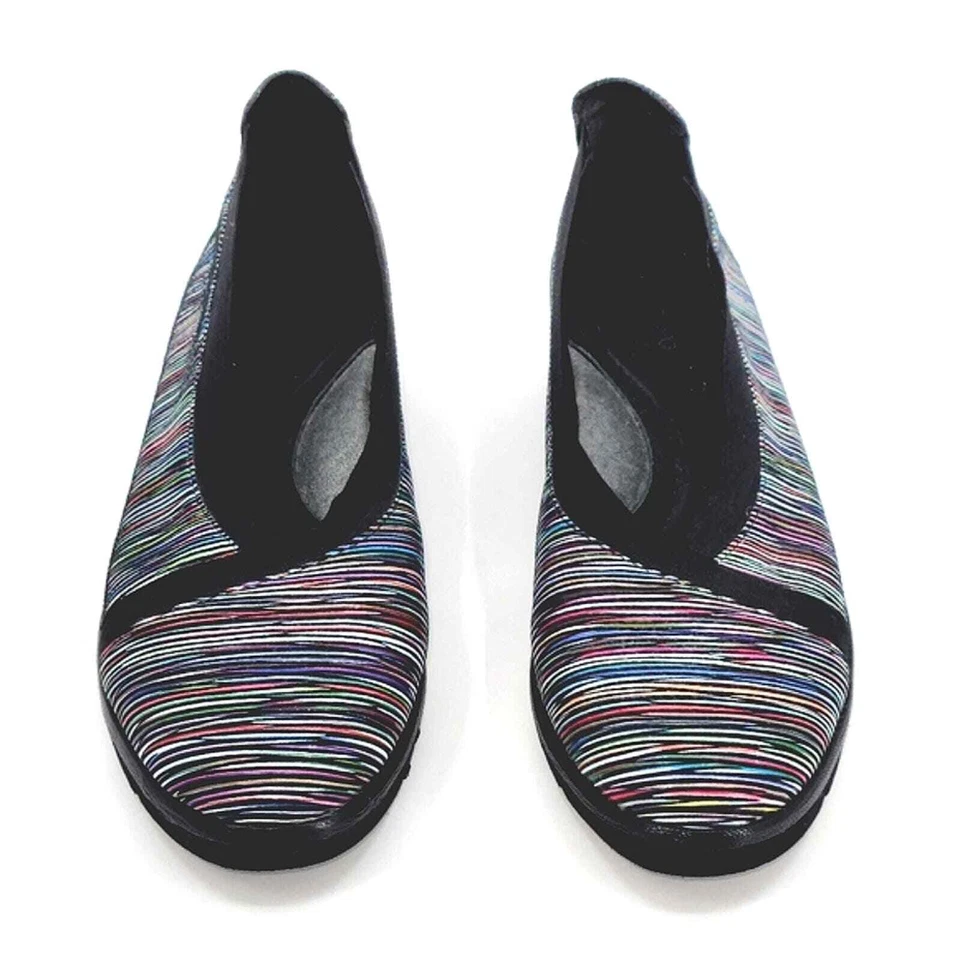 Nurture Kizzie Leather Multi-Color Striped Wedge Slip-On Shoes Womens Size 9 - Image 4 of 4