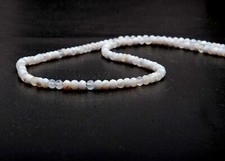 Image of Natural Blue Lace Agate Necklace 22 Inch Length 3.5 MM Round Bead 925Silver Lock