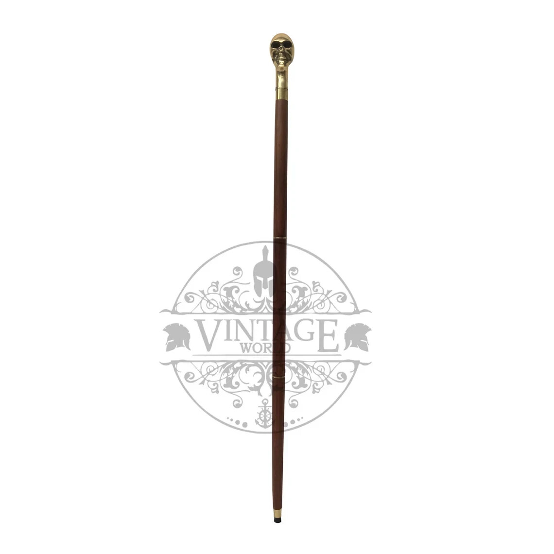 Antique Skull Designed Solid Brass Head Handle Wa… - image 4