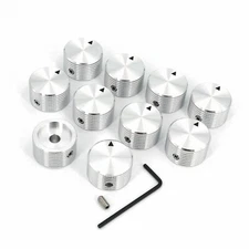 10PCS SOLID Aluminum Amplifier Control VOLUME Rotary Cap Potentiometer Knob 6mm