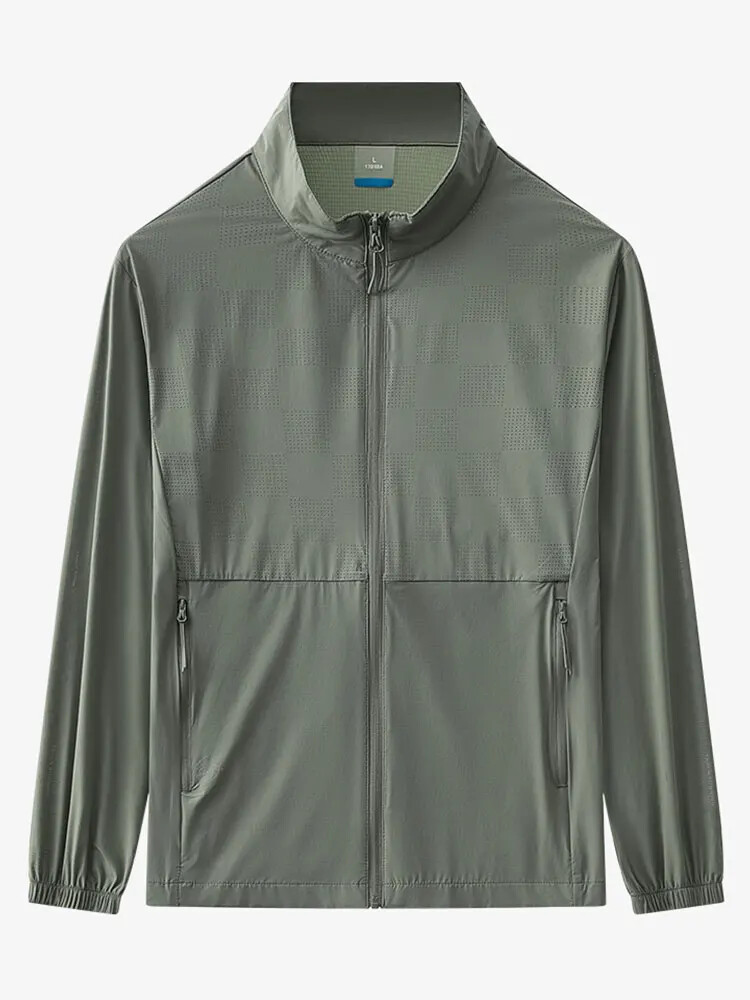 UPF50+ Men's Summer Sun Protection Coat Lightweight Breathable Quick-Dry Anti-UV