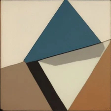 Medium Abstract Painting 2x2 ft. Post-Modernism Geometric Demrin OOAK NEW