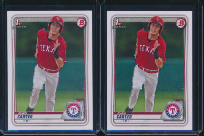 Lot of (2) EVAN CARTER 1st 2020 Bowman Draft Paper RANGERS Rookie RC | eBay