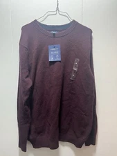 Croft & Barrow True Comfort Crew Sweater Mens Size Medium Maroon Stretch NEW