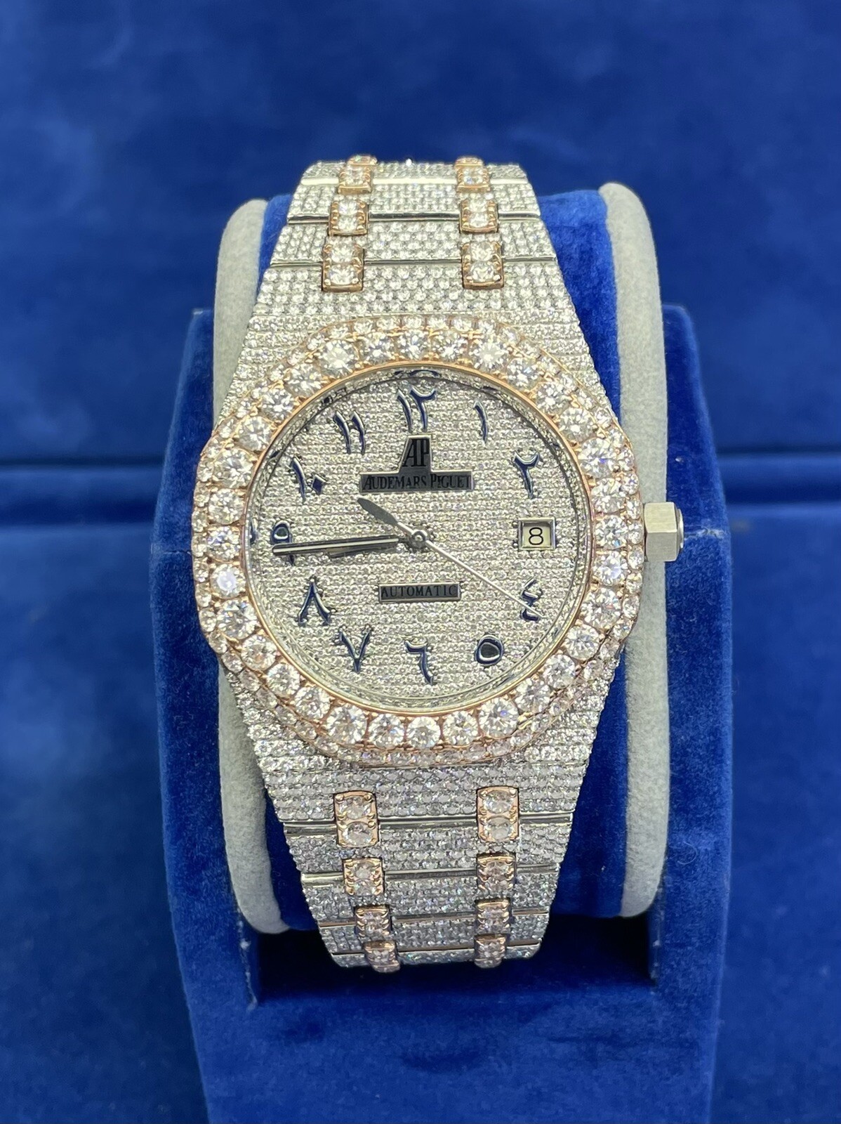 Ap Watch Two Tone 42mm Bust Down AP 42 Cts VVS1 Audemars Piguet