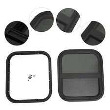Vertical Sliding Windows RV Window Universal For Trailer Camper Black 14x16"