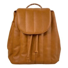 FAWN Women's The Quilted Cinch Backpack in Brown Matte FDL313  H7
