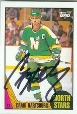 Craig Hartsburg autographed hockey card (Minnesota North Stars) 1987 Topps #165