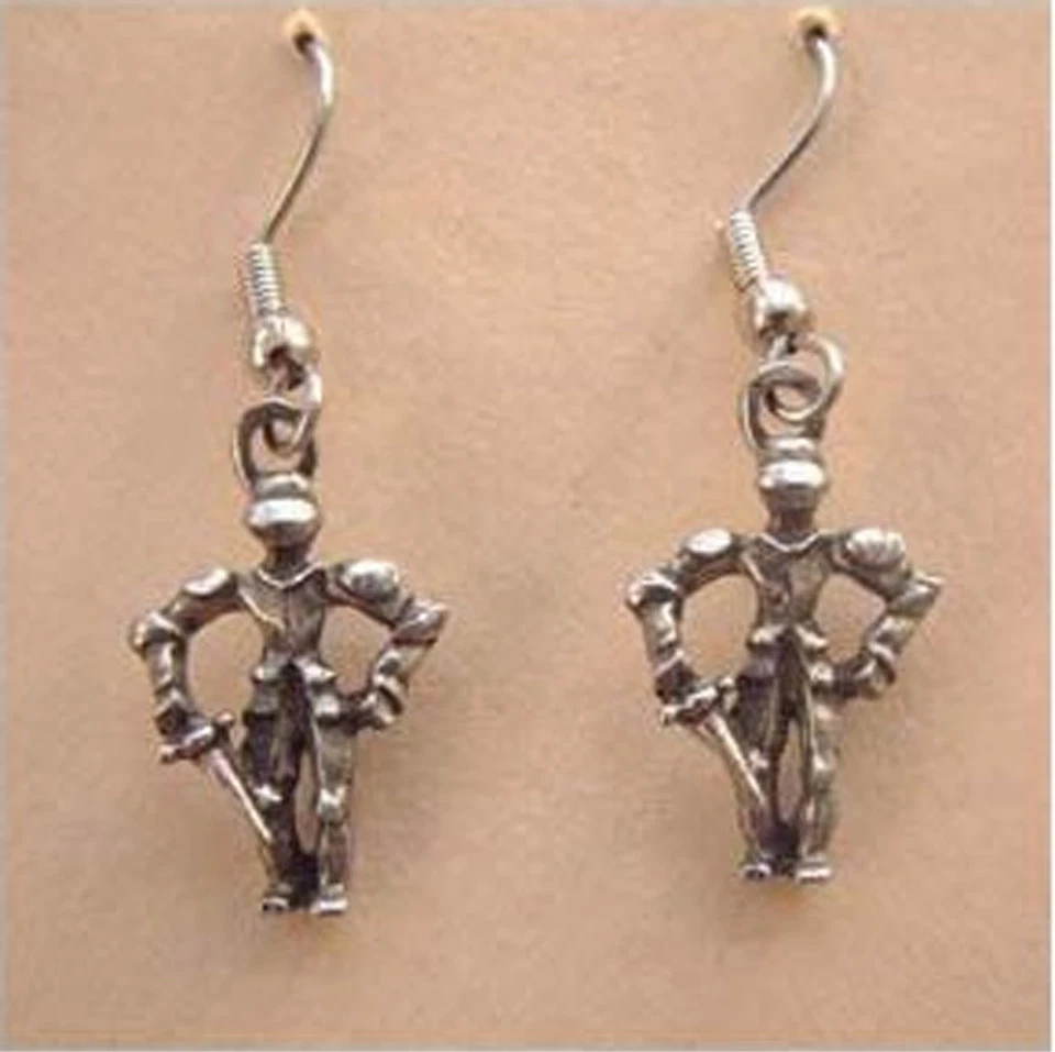 Fairy Tale KNIGHT in ARMOR Funky EARRINGS Prince Charming Princess Charm Jewelry - Image 2 of 2
