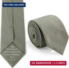 Chicingyou Fathers Day Tie Thanks Gift for Father DIY Sage Green Tie for Men Tie