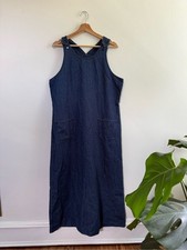 Vintage denim maxi jumper dress - Size 14 Petite