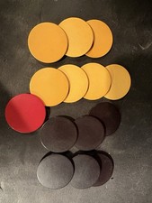 Lot 14 Vintage Bakelite Poker Chips Catalin BIG Black Red Yellow