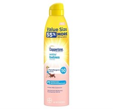     COPPERTONE 9.5 Oz.       WATER BABIES        SPF 50 Sunscreen Lotion Spray.