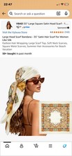 Large Satin Hair Scarf 35 Inch Square Bandana Women Wrap