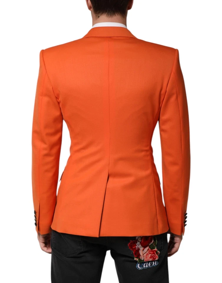 Auténtico Abrigo Hombre Dolce & Gabbana Naranja SICILIA Doble Pecho Blazer Foto 3 de 4