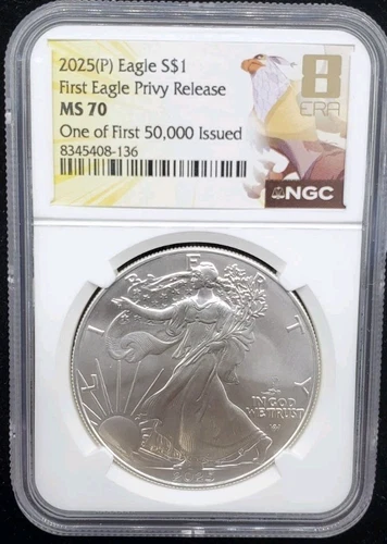 2025 P Silver Eagle Privy 1st Release NGC MS 70 1st of 50000 NICE GANG 8TH ERA