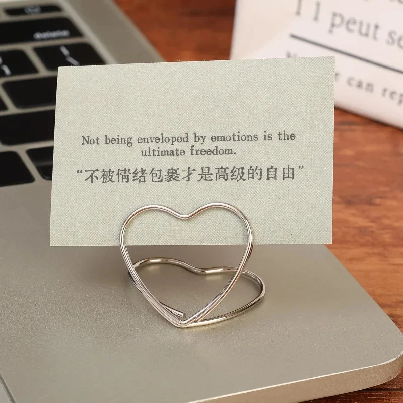 Herzförmige Metall-Memo-Clips Tischkartenhalter Fotoschmuck Dekoration - Bild 2 von 4