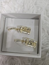 Christian Dior Vintage Gold-Tone Clip-On Earrings with Crystals Pre-owned