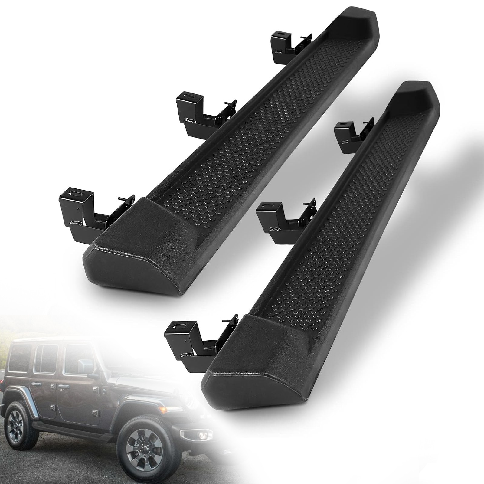 Running Boards for 18-26 Jeep Wrangler JL 4 Doors ABS 6.5" Nerf Bars Side Steps