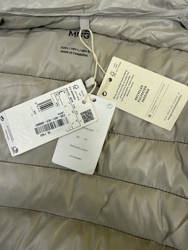 MANGO Grey Quilted Jacket - L - Picture 8 of 13