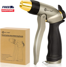 Garden Hose Nozzle Metal High Pressure Spray Nozzle Adjustable Spray Patterns