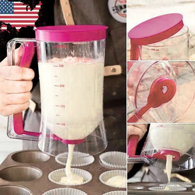 #ad #ad 900ml Batter Dispenser DIY Muffin Cupcake Pancake Kitchen Measuring Baking Tools $8.40