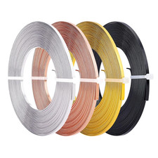 Aluminum Flat Jewelry Wire - 65FT 4 Colors: Silver/Gold 3Mm Wide Bendable Craf
