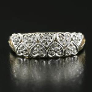 Elegant 10K Gold 0.15 CTW Diamond Heart "Mom" Ring