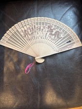 Wooden Folding Hand Fan Chinese Dragon Pattern Handheld Fan