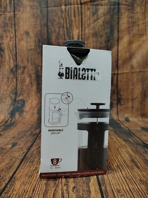 Bialetti Coffee French Press Black Modern 8 Cups NEW