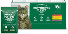 By Amazon Complete Wet Food for Adult Cats, Meat Selection in Gravy, 4.8 Kg (48  3.37 per kilo