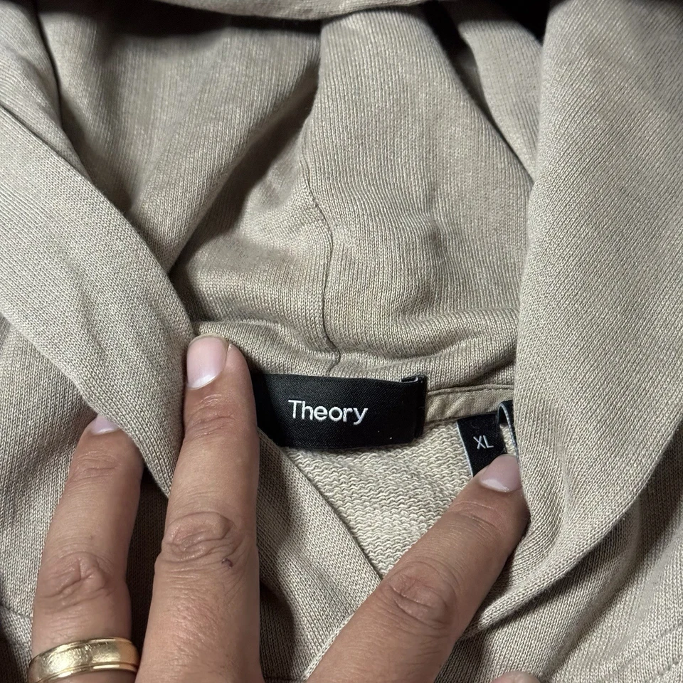 Theory Mens XL Loft Hoodie Beige Stone $195 MSRP Casual Outdoor Performance - Image 4 of 4