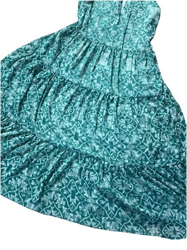 NEU Calvin Klein Damen Stufen langes Maxi Garten Sommerkleid Boho grün Größe 12 - Bild 9 von 10