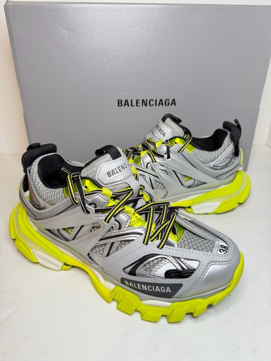 BALENCIAGA Trackスニーカー 38中古品 Balenciaga Track Sneakers Silver/Green SZ 38 Brand New with Box | eBay
