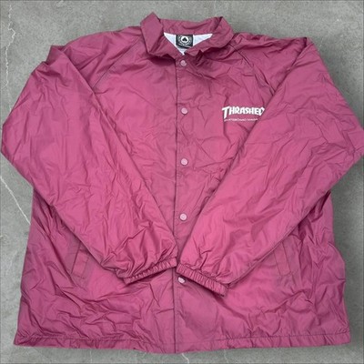 Thrasher Skate And Destroy Coach Jacket Maroon Large