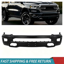For 2019-2024 Ram 1500 Front Bumper Face Bar W Fog Light Holes Black Steel