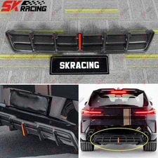 Forged/Carbon Fiber Rear Bumper Lip Lower Diffuser W/LED Kit For BMW XM 23-25